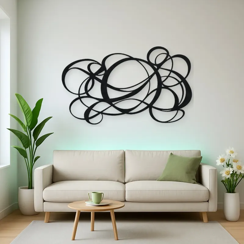 Asymmetric Circle Dance Metal Wall Art | Modern Abstract Metal Decor