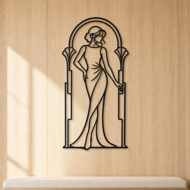 Fashion Arch Pose Metal Wall Art | Movement Silhouette Decor - lifestyle view 5
