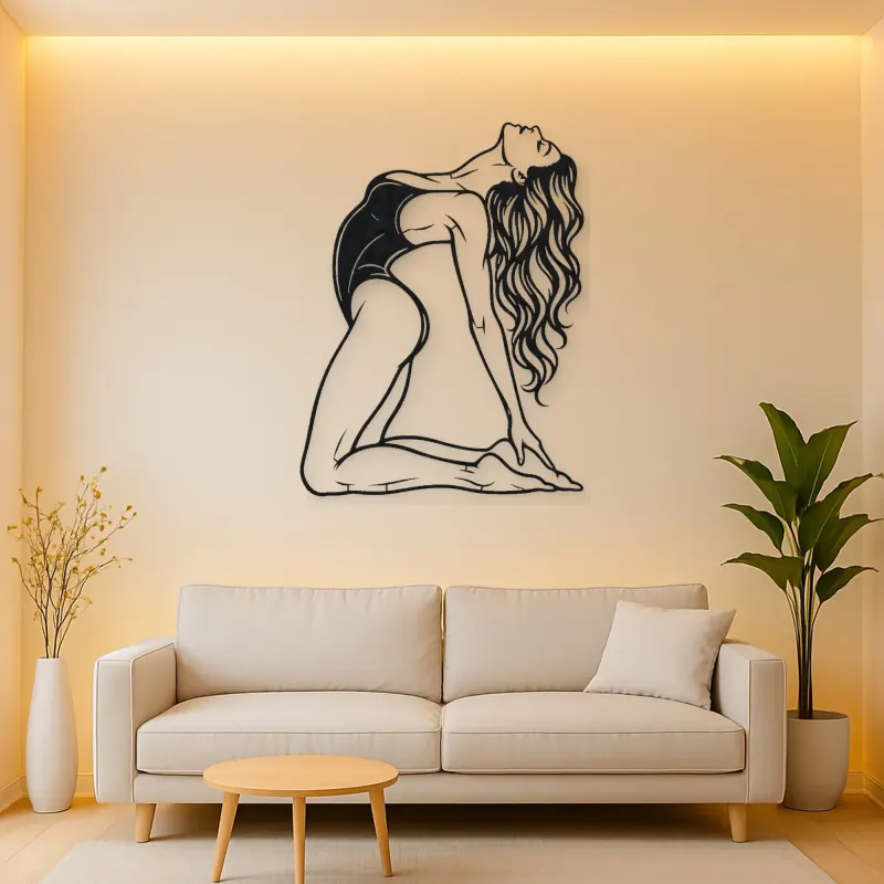 Arched Back Pose Metal Wall Art | Movement Silhouette Decor