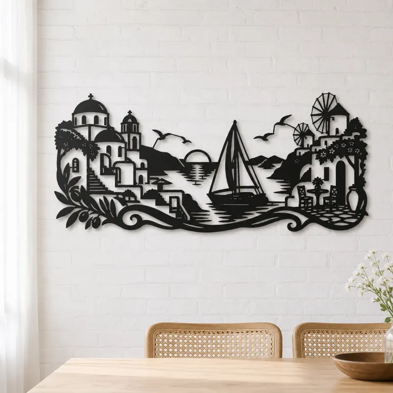 Greek Island Sail Metal Wall Art | Coastal and Nautical Wall Decor - lifestyle view 4