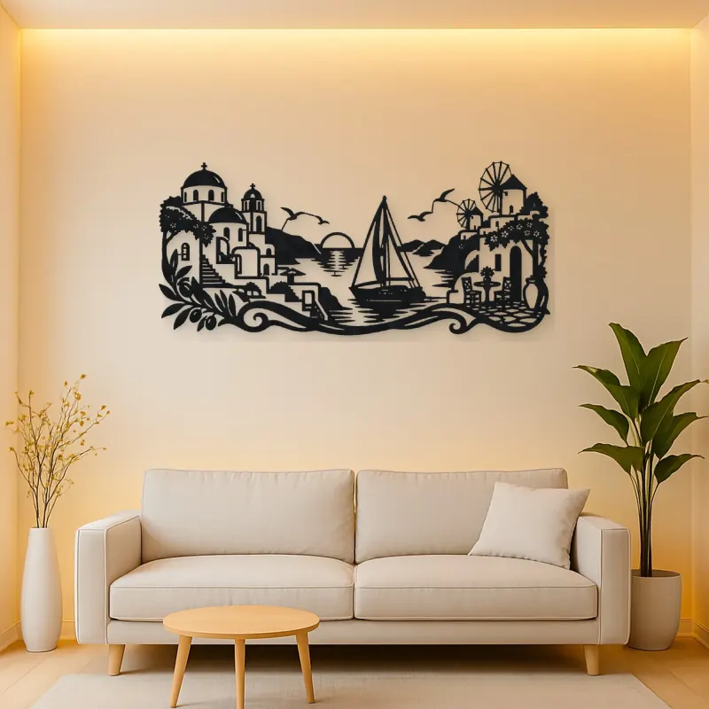 Greek Island Sail Metal Wall Art | Coastal and Nautical Wall Decor