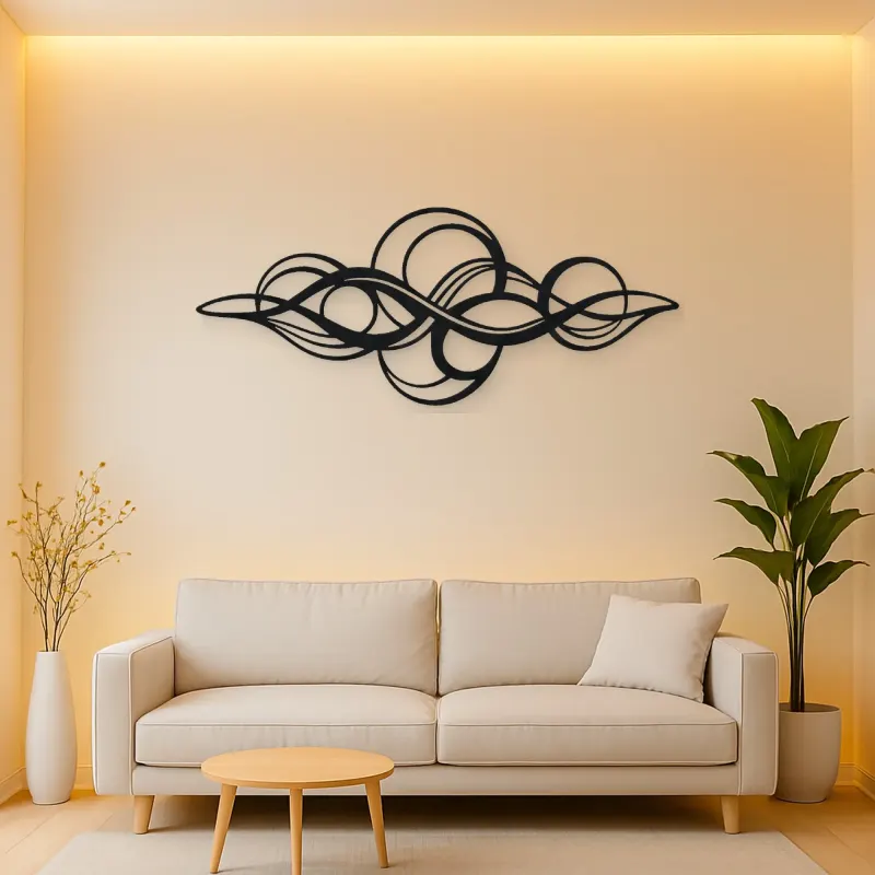 Calm Horizontal Rhythm Metal Wall Art | Modern Abstract Metal Decor