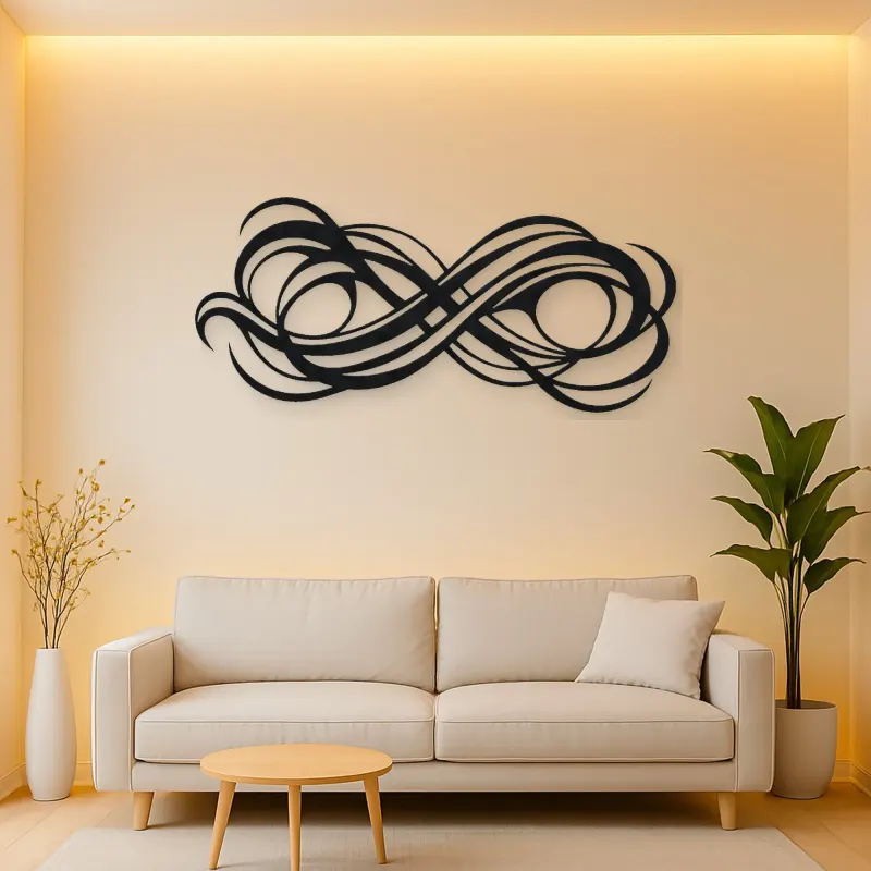 Interwoven Wave Ribbons Metal Wall Art | Modern Abstract Metal Decor