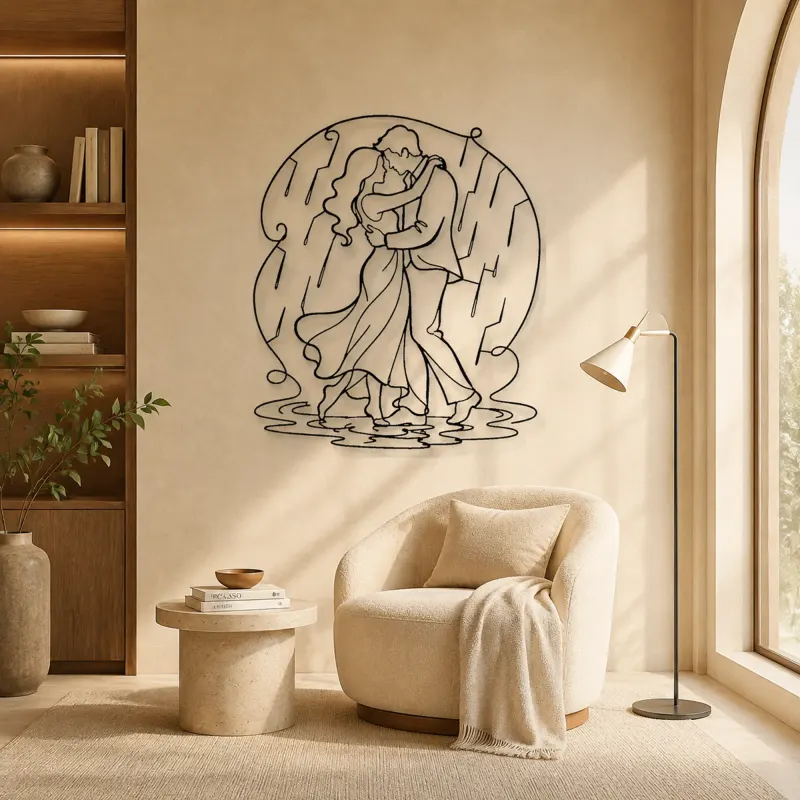 Rain Dance Couple Metal Wall Art | Romantic Couple Decor - lifestyle view 5