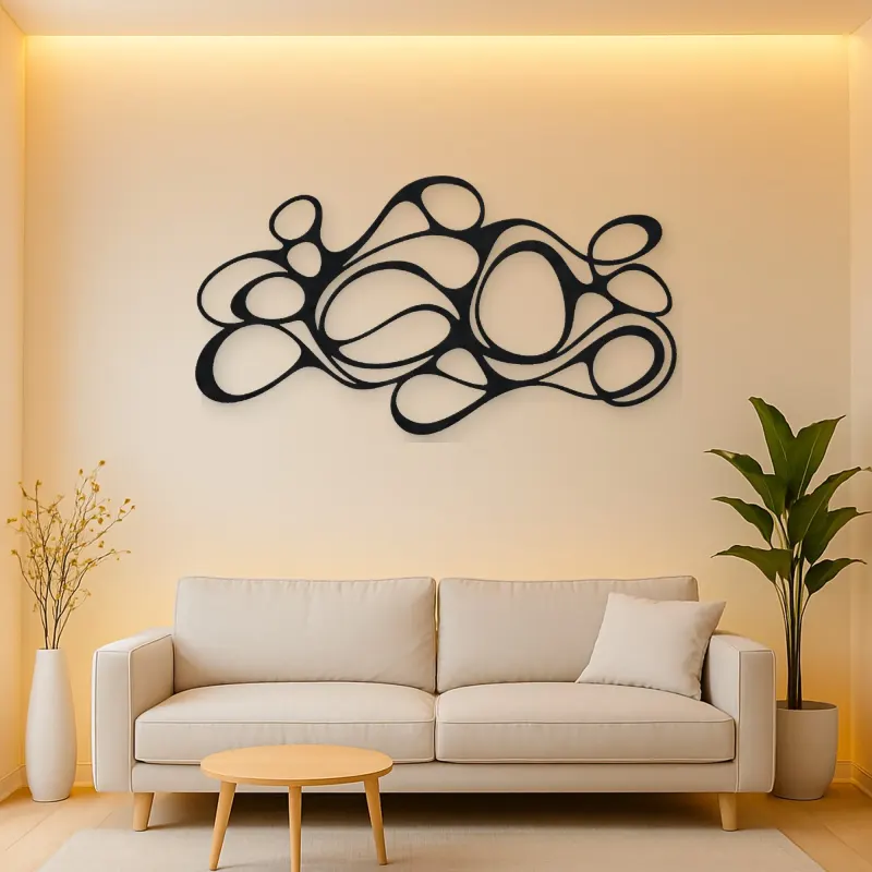 Organic Pebble Rhythm Metal Wall Art | Modern Abstract Metal Decor