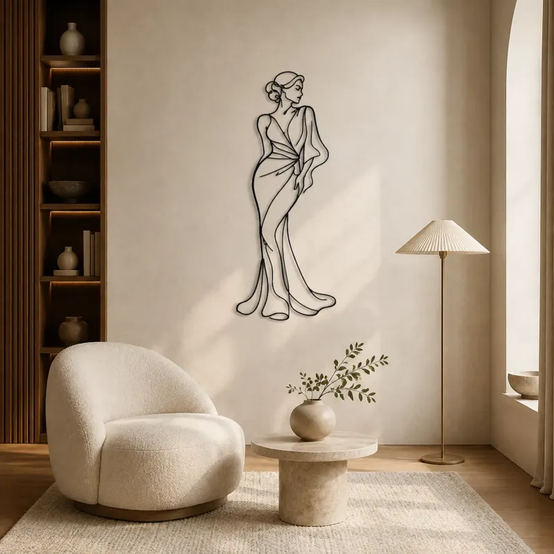 High Fashion Backline Metal Wall Art | Fashion Figure Wall Decor - lifestyle view 5