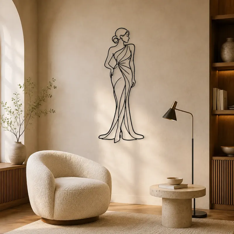 Side Glance Model Metal Wall Art | Fashion Figure Wall Decor - lifestyle view 5