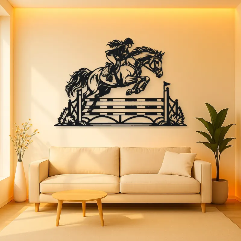 Show Jumping Moment Metal Wall Art | Equestrian Wall Decor