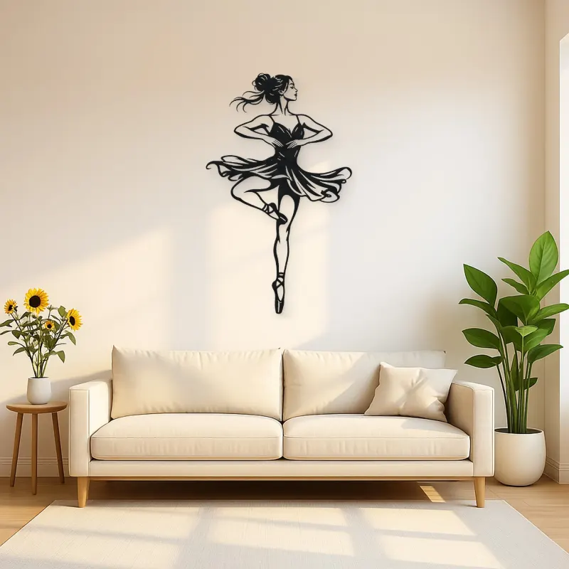 Ballet Pirouette Metal Wall Art | Movement Silhouette Decor