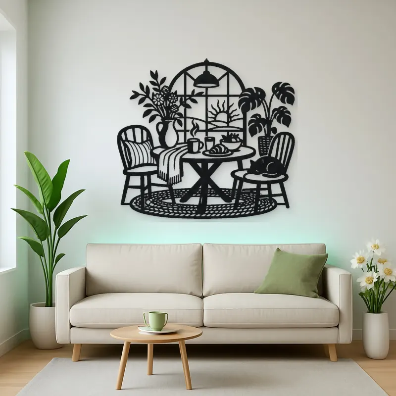 Breakfast Table Moment Metal Wall Art | Cozy Home Metal Decor