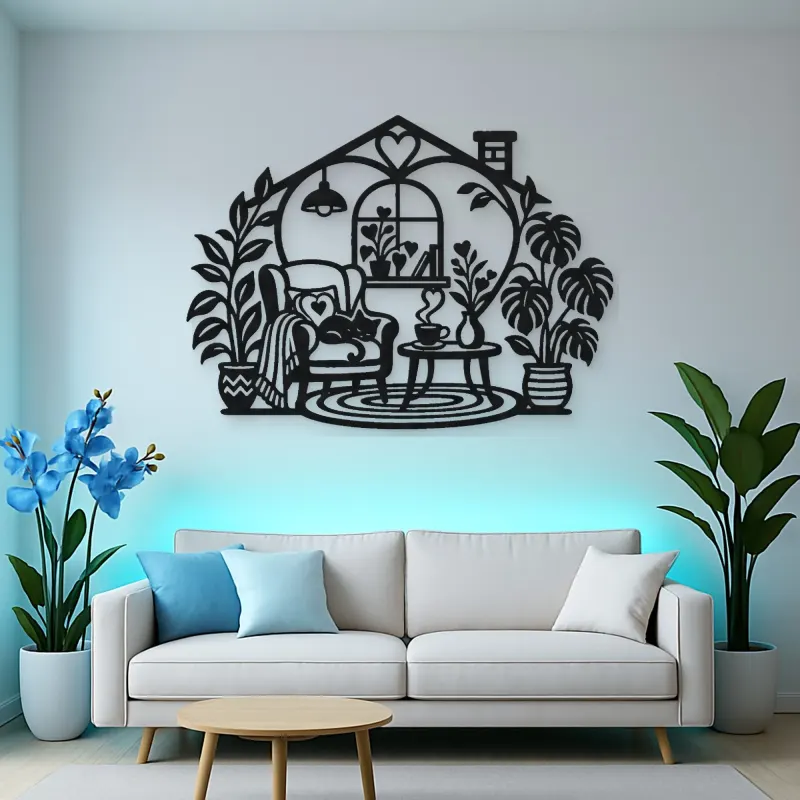 Home Sweet Heart Symbol Metal Wall Art | Cozy Home Metal Decor