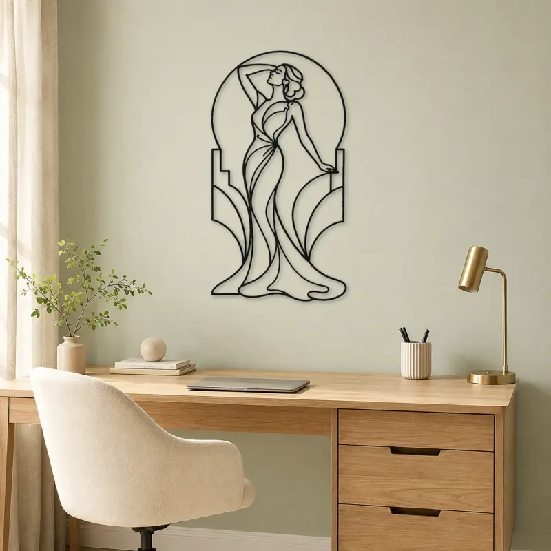 Art Deco Muse Metal Wall Art | Fashion Figure Wall Decor - lifestyle view 4