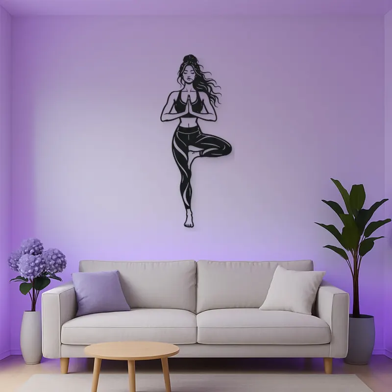 Tree Pose Balance Metal Wall Art | Movement Silhouette Decor