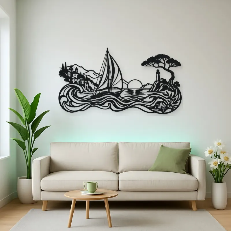 Mediterranean Sail Metal Wall Art | Coastal and Nautical Wall Decor