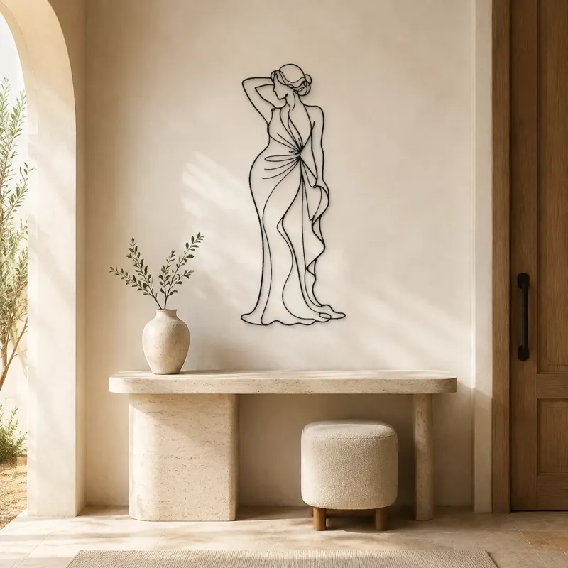 Evening Glamour Pose Metal Wall Art | Fashion Figure Wall Decor - lifestyle view 3