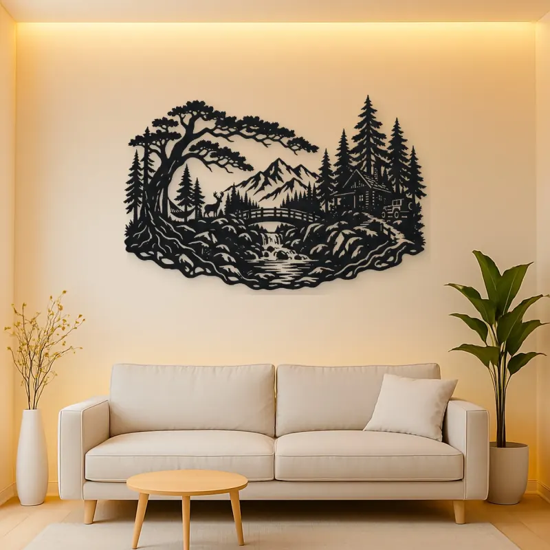 Secret Forest Bridge Metal Wall Art | Travel and City Wall Decor