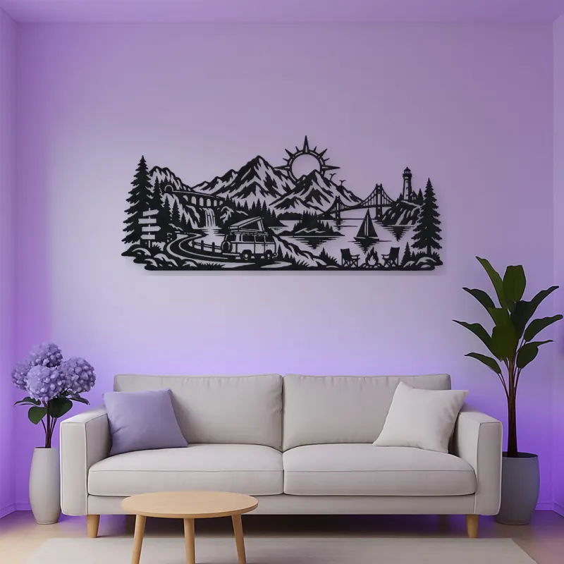 Mountain Camper Journey Metal Wall Art | Travel and City Wall Decor