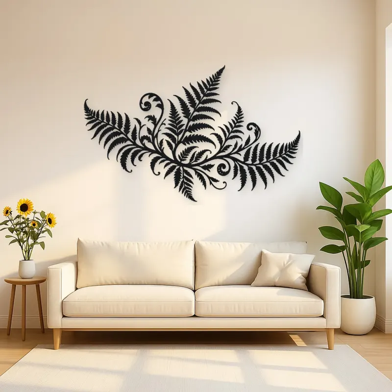 Fern Frond Wave Metal Wall Art | Coastal and Nautical Wall Decor