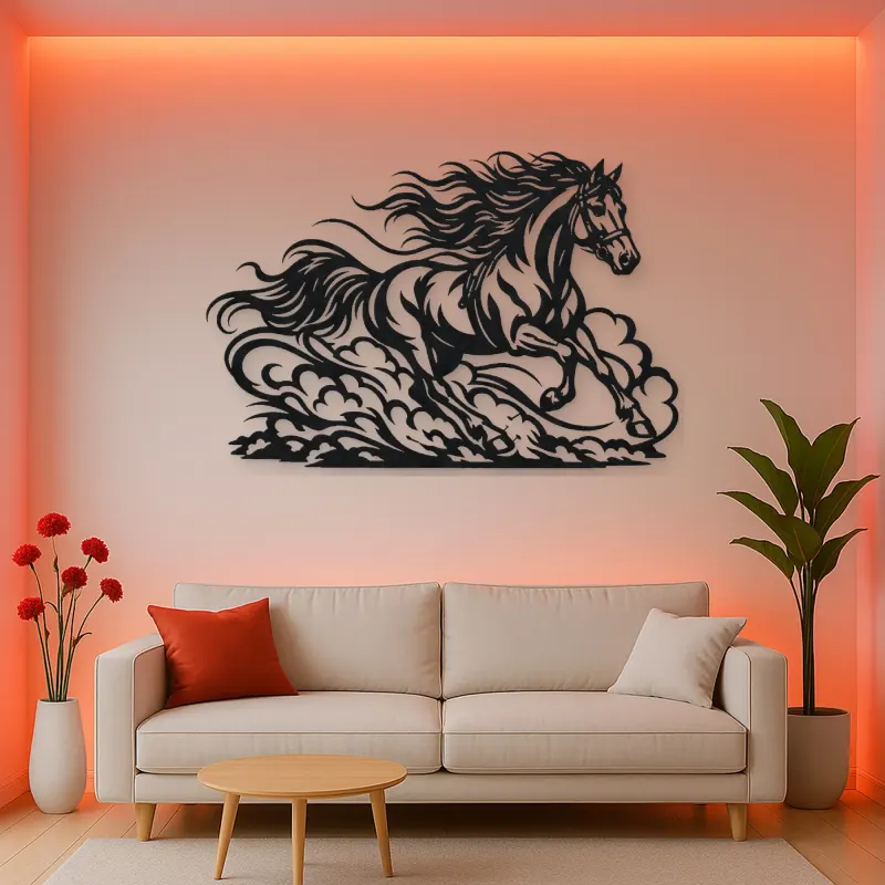 Galloping Dust Flow Metal Wall Art | Equestrian Wall Decor