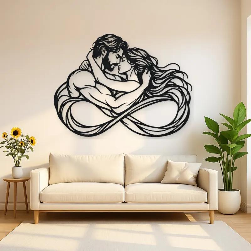 Eternal Loop Lovers Metal Wall Art | Romantic Couple Decor
