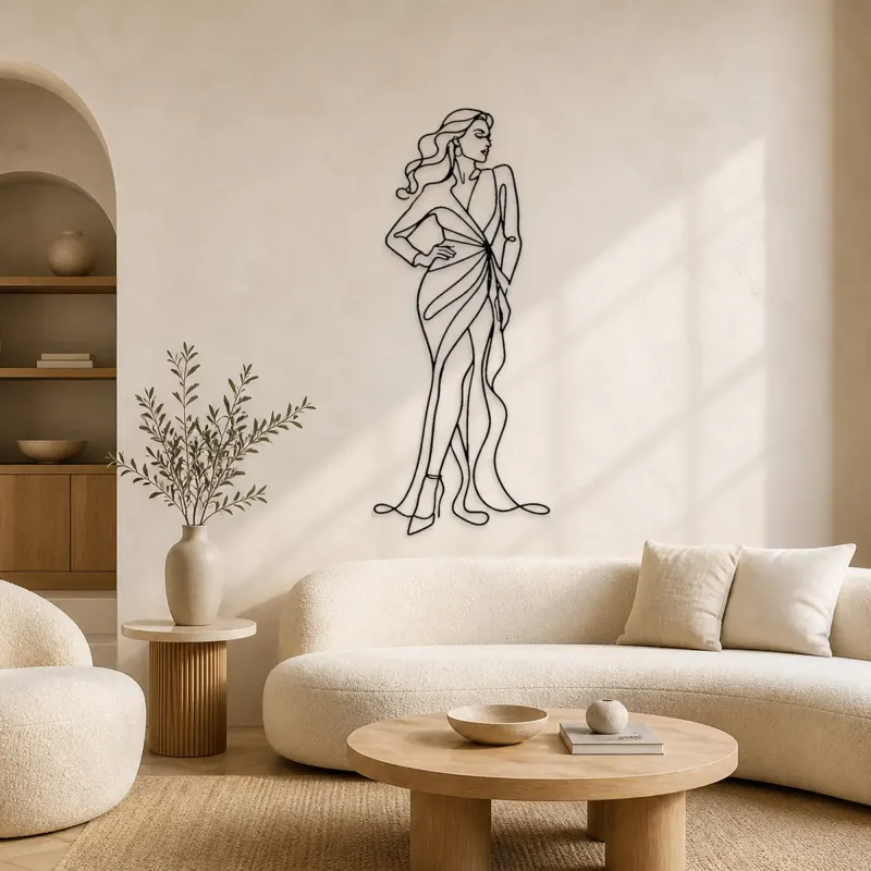 Cartel de metal Pose de Vestido Envueltos | Decoración Mural de Figura de Moda