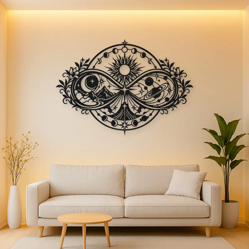 Infinite Celestial Loop Metal Wall Art | Celestial Boho Wall Decor