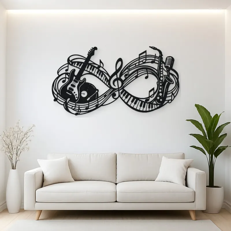 Infinite Melody Loop Metal Wall Art | Music Room Wall Decor