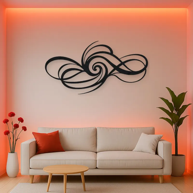 Minimal Spiral Motion Metal Wall Art | Modern Abstract Metal Decor