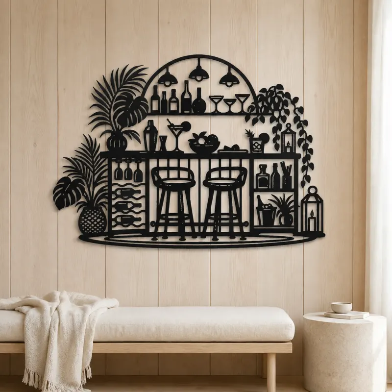 Cocktail Bar Flow Metal Wall Art | Cozy Home Metal Decor - lifestyle view 5