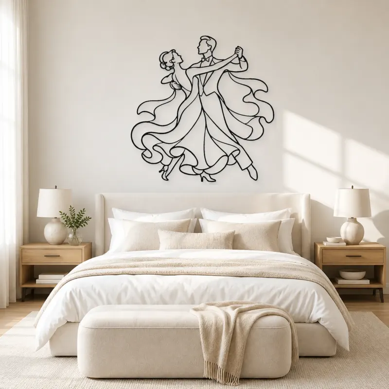 Ballroom Waltz Pair Metal Wall Art | Couple Dance Wall Decor - lifestyle view 2