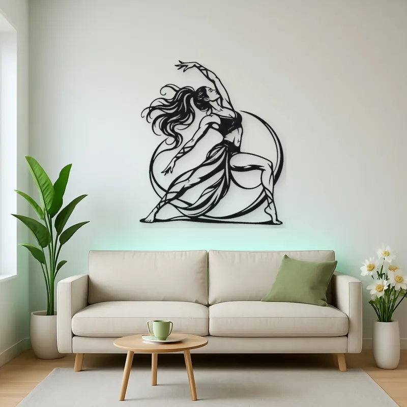 Warrior Flow Metal Wall Art | Movement Silhouette Decor