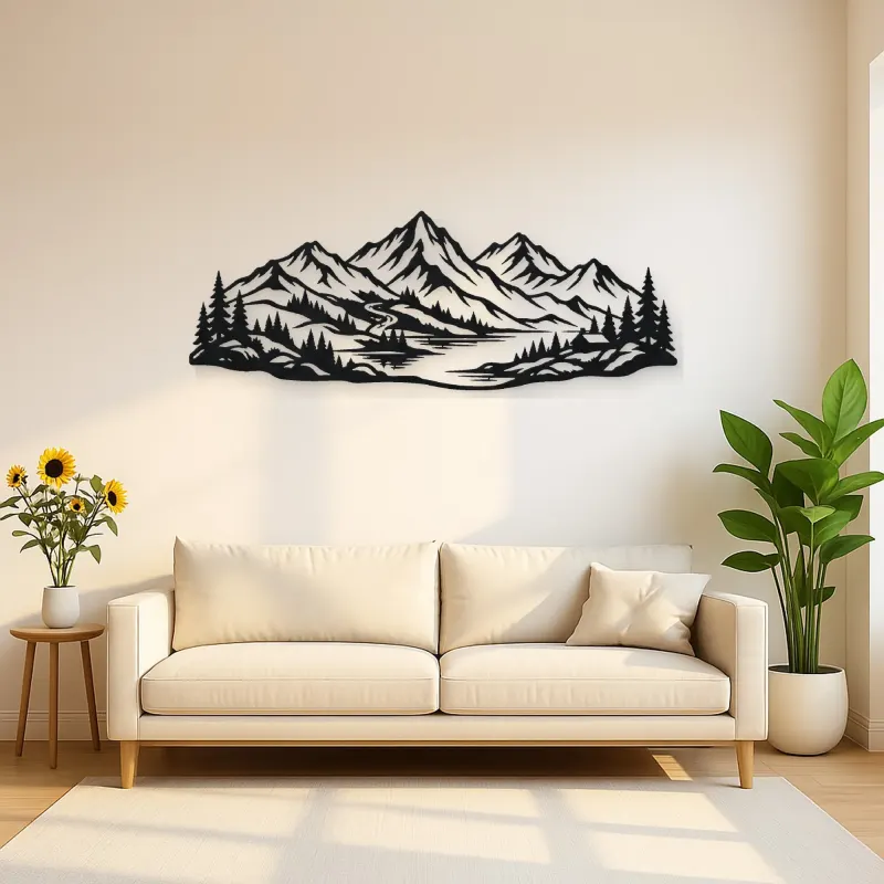 Soft Scandinavian Peaks Metal Wall Art | Modern Abstract Metal Decor