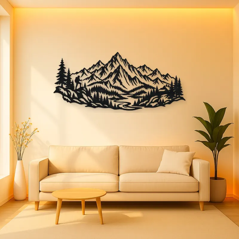 Jagged Adventure Range Metal Wall Art | Nature Silhouette Decor