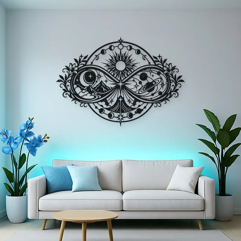 Infinite Celestial Loop Metal Wall Art | Celestial Boho Wall Decor
