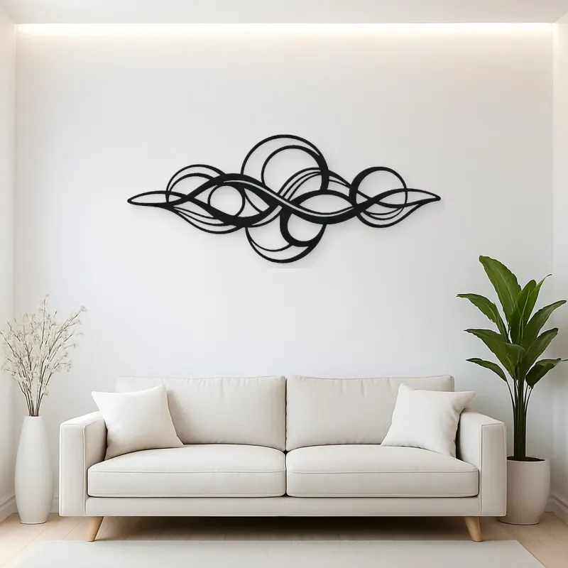 Calm Horizontal Rhythm Metal Wall Art | Modern Abstract Metal Decor