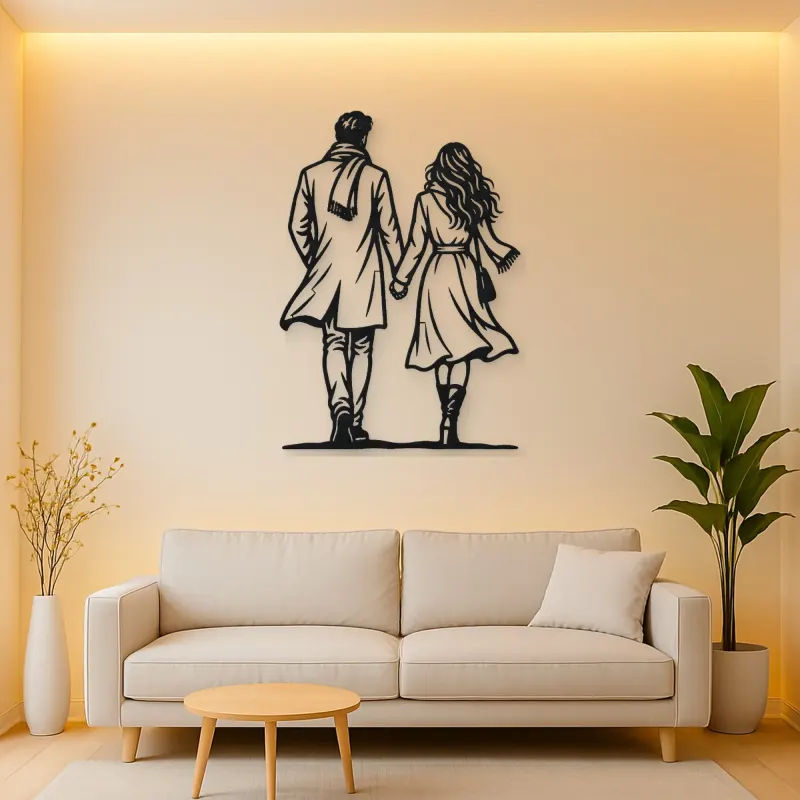 Evening Stroll Couple Metal Wall Art | Romantic Couple Decor