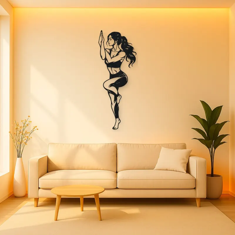 Eagle Pose Balance Metal Wall Art | Movement Silhouette Decor