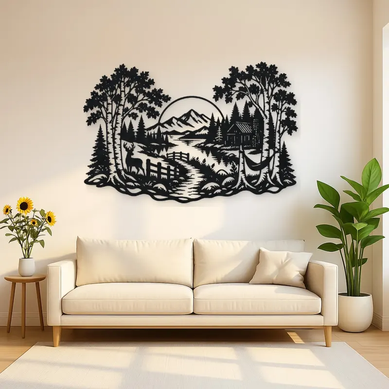 Birch Tree Path Metal Wall Art | Botanical Metal Wall Decor