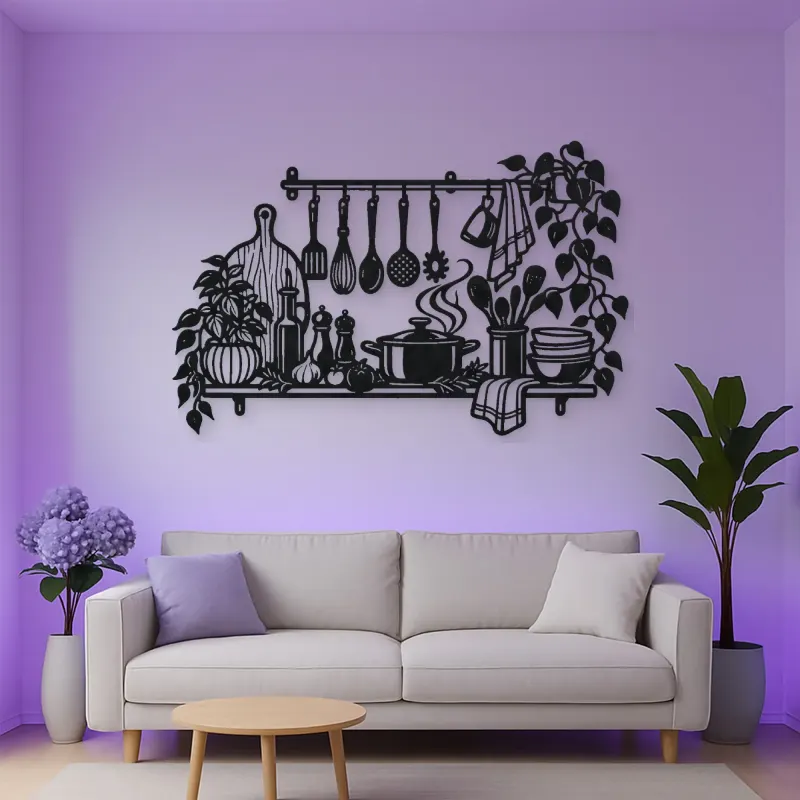 Chef Utensil Flow Metal Wall Art | Cozy Home Metal Decor
