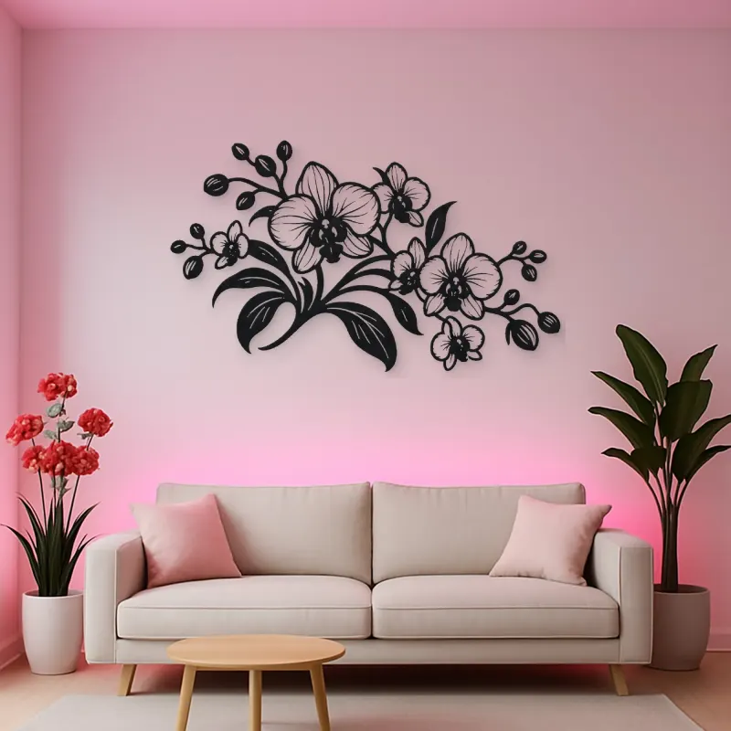 Orchid Elegance Metal Wall Art | Botanical Metal Wall Decor