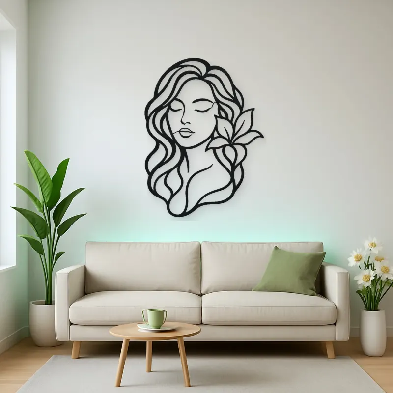 Closed Eyes Serenity Metal Wall Art | Modern Abstract Metal Decor