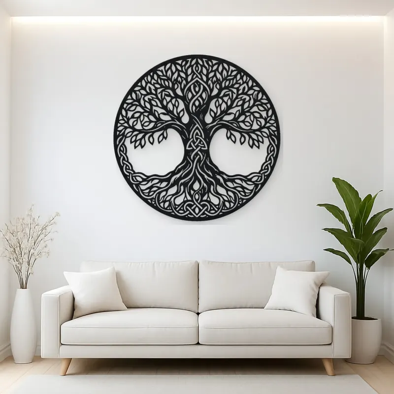 Celtic Roots Tree Metal Wall Art | Botanical Metal Wall Decor