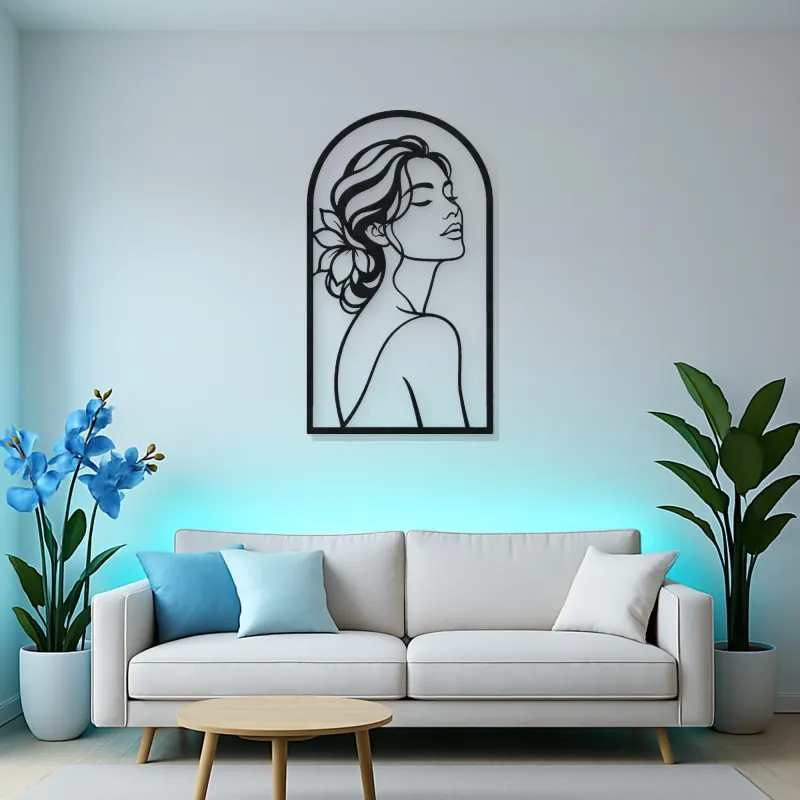 Beauty in Arch Metal Wall Art | Minimalist Woman Line Art