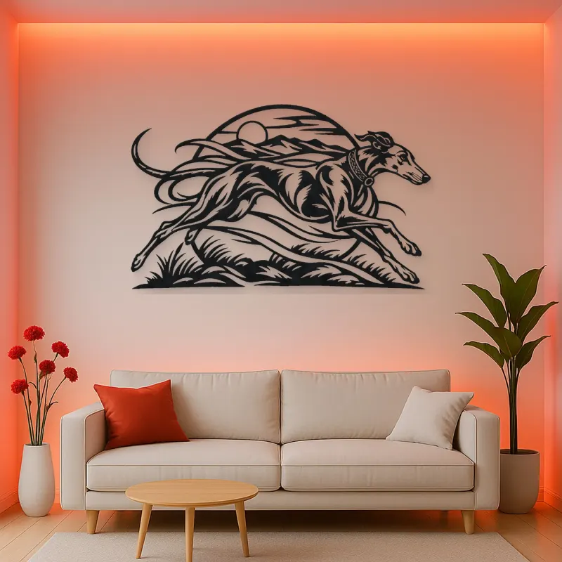 Greyhound Motion Metal Wall Art | Pet Lover Silhouette Decor