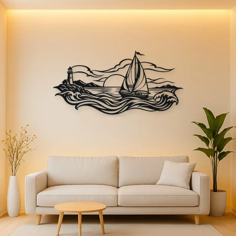 Sailboat Horizon Metal Wall Art | Coastal and Nautical Wall Decor