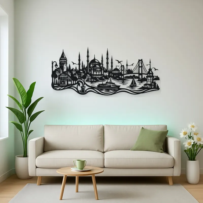 Istanbul Skyline Flow Metal Wall Art | Travel and City Wall Decor