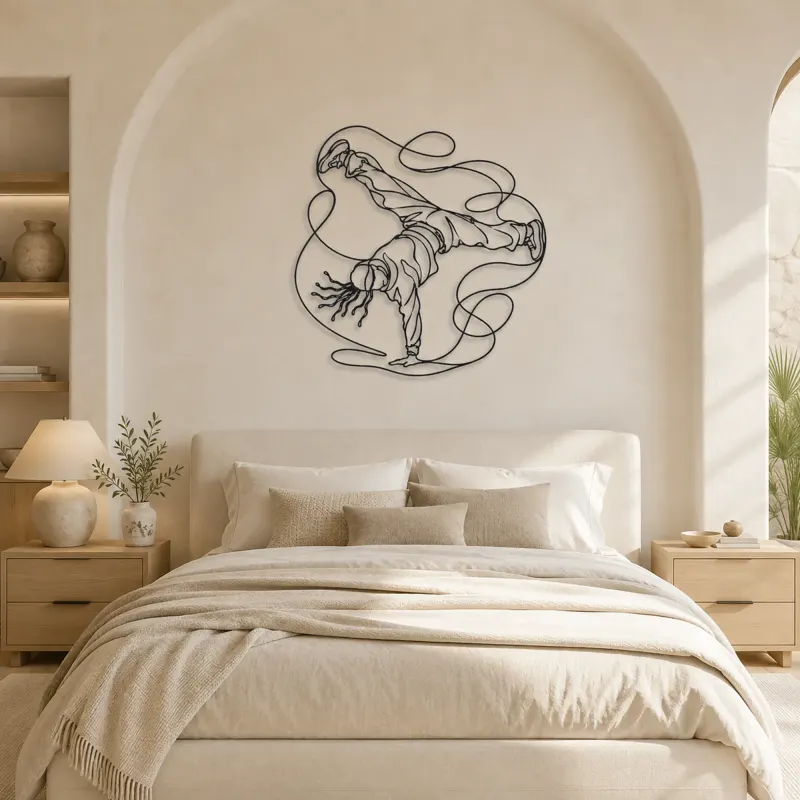 Breakdance Windmill Metal Wall Art | Dance Silhouette Wall Decor - lifestyle view 2