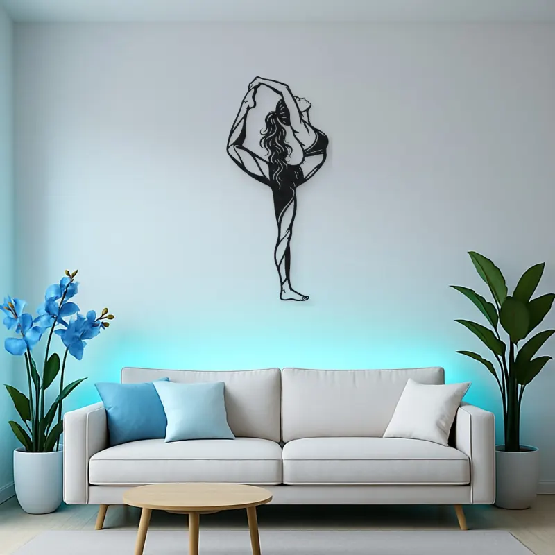 Standing Backbend Metal Wall Art | Movement Silhouette Decor