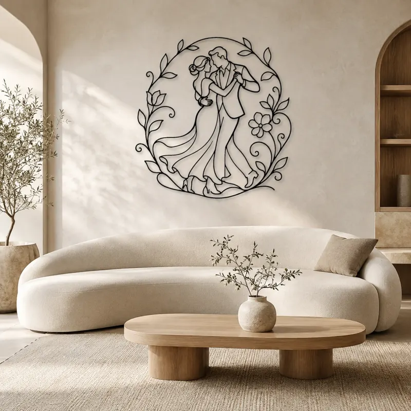 Garden Dance Pair Metal Wall Art | Romantic Couple Decor - lifestyle view 3