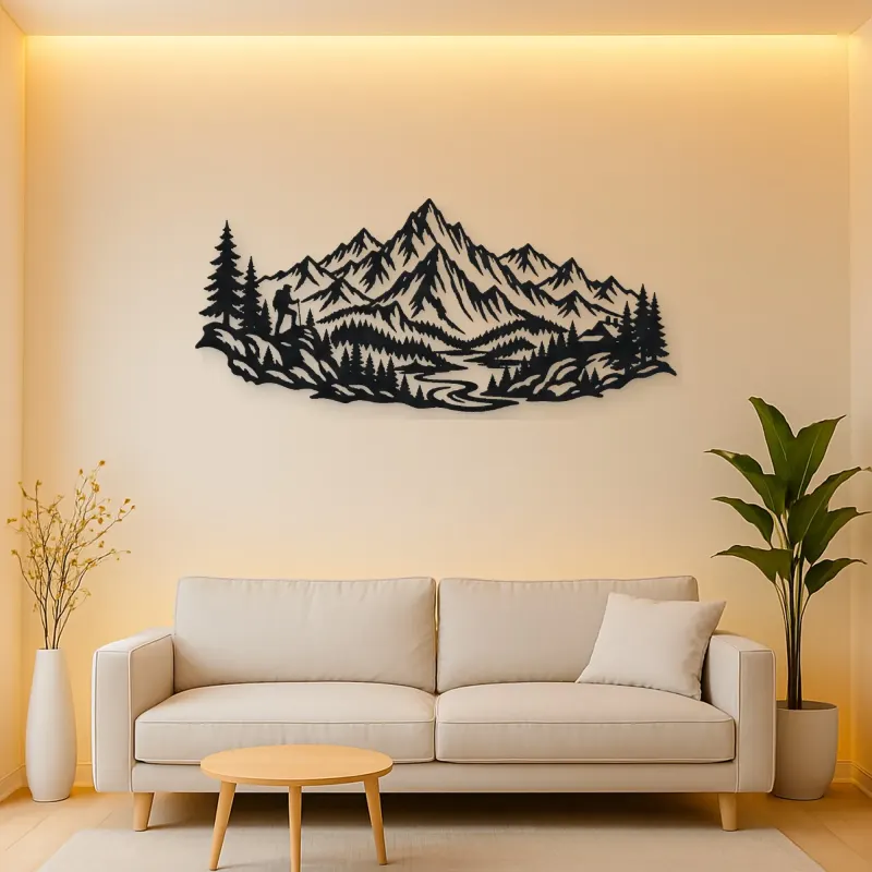 Jagged Adventure Range Metal Wall Art | Nature Silhouette Decor